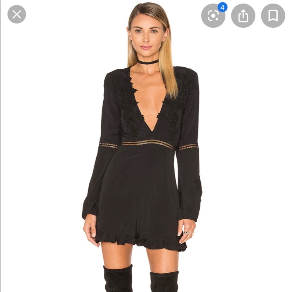 For Love and Lemons Lilou Black Romper